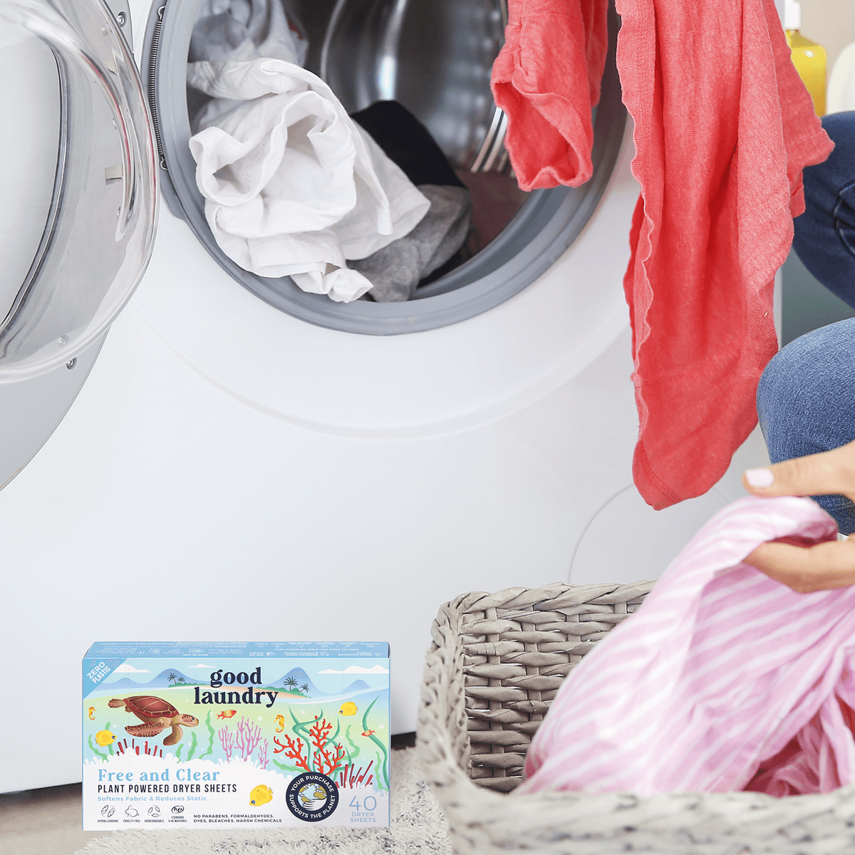 Free and Clear Dryer Sheets Good Laundry